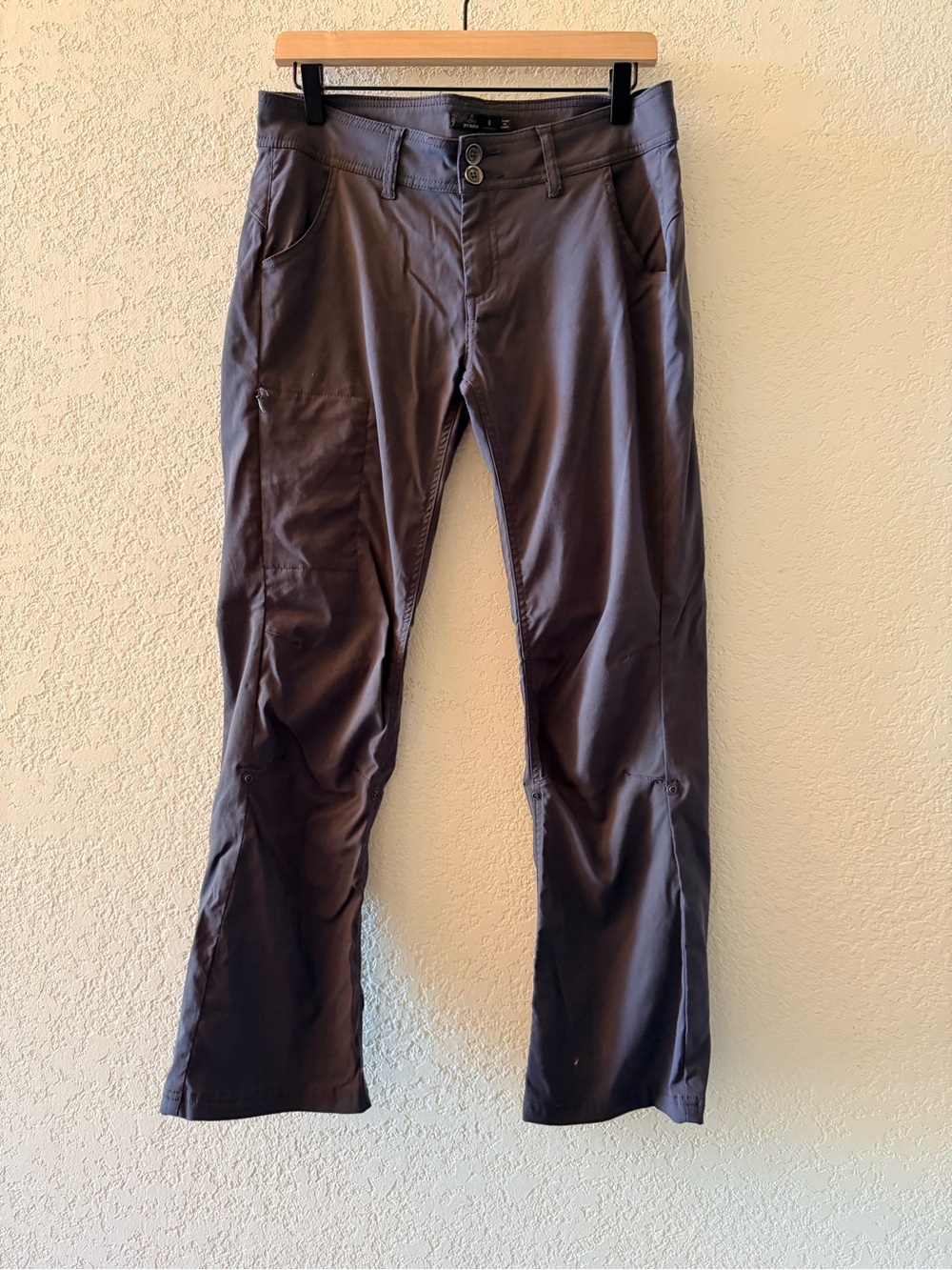 PRANA Halle Gray Convertible Straight Leg Zip Pocket Hiking Outdoor Womens Sz‎ 6